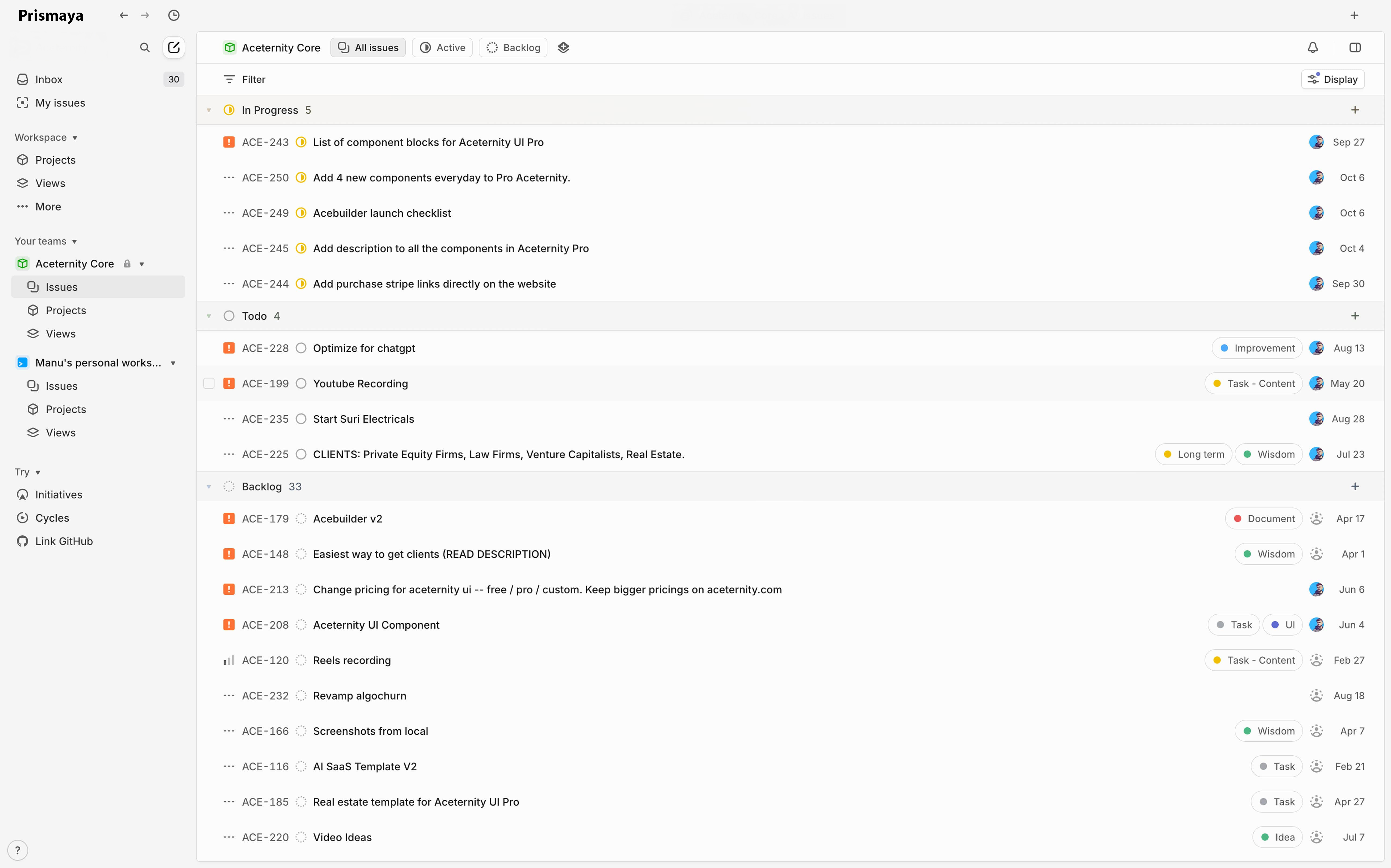 Prismaya CRM dashboard showing donor management and fundraising analytics